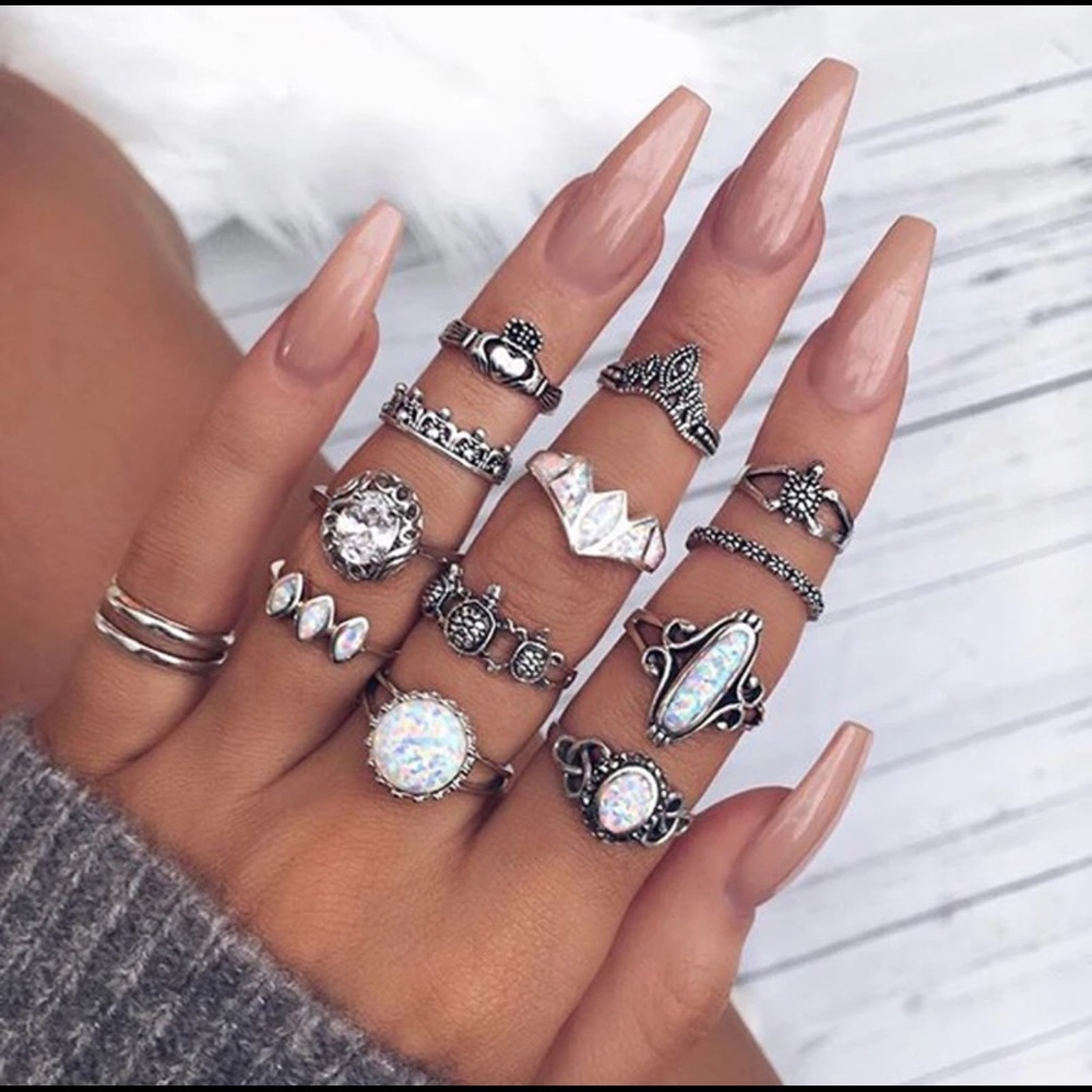 Opalescent Midi Rings